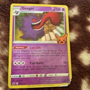 Gengar Pokémon card.buy 1 pokemon listing get one random free